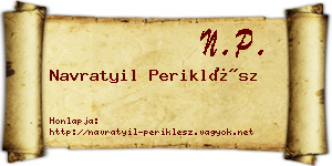 Navratyil Periklész névjegykártya